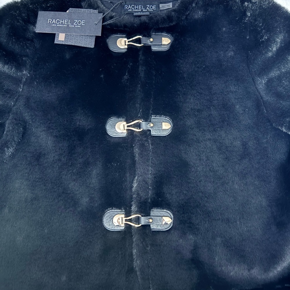 Rachel Zoe Elegant Black Teddy Jacket - Picture 2 of 4